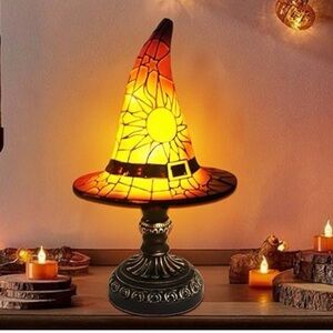 Witch hat Stained Glass Lamp with USB